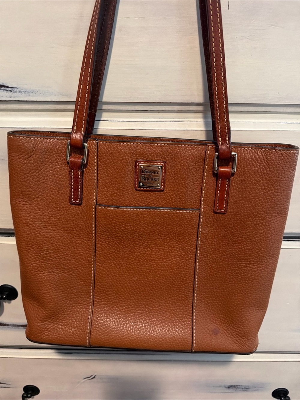$328 Dooney & Bourke Pebble Grain Small Lexington Leather Tote Bag Caramel - Picture 3 of 16